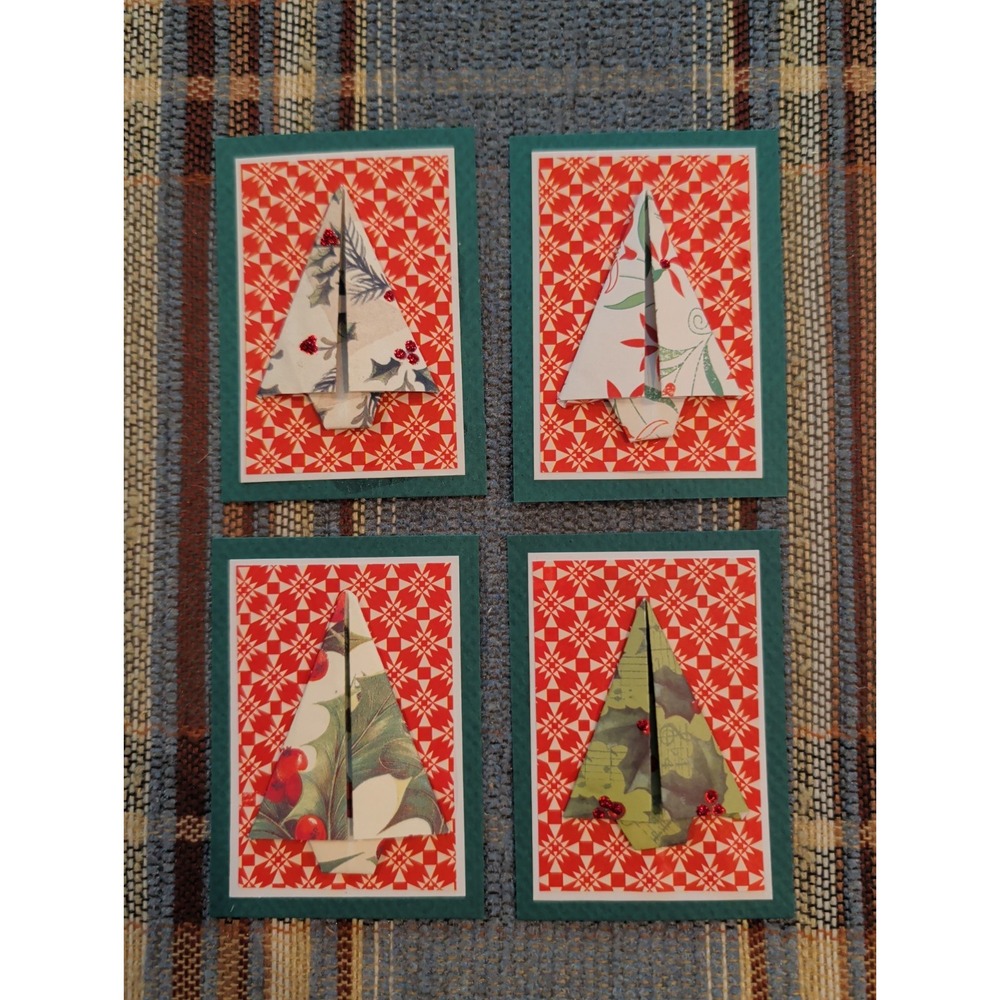 4 Barbara Patik Handmade Christmas Holiday Artist Trading Cards ATCs New York